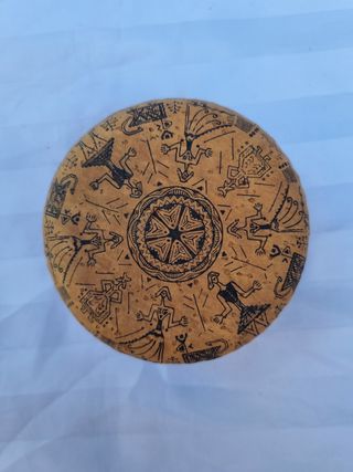 Scatolina sughero vintage decorata