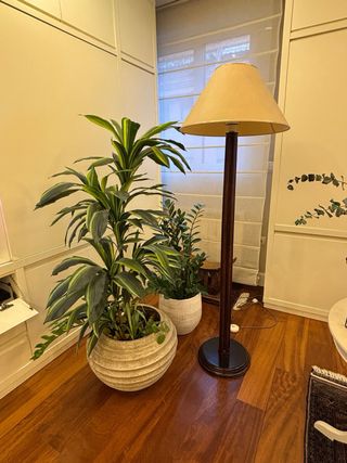 Lámpara pie caoba vintage