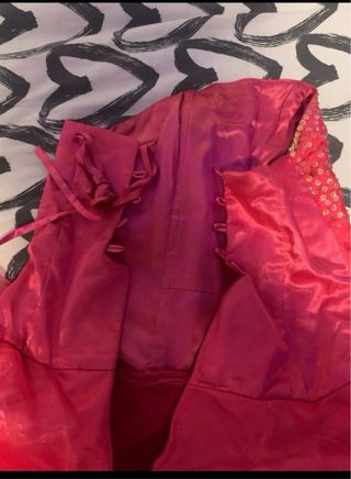 Vestido niña fiesta rosa-rojo