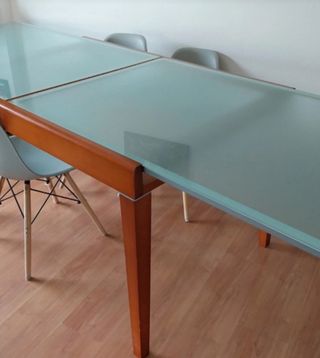 Mesa de comedor extensible cristal