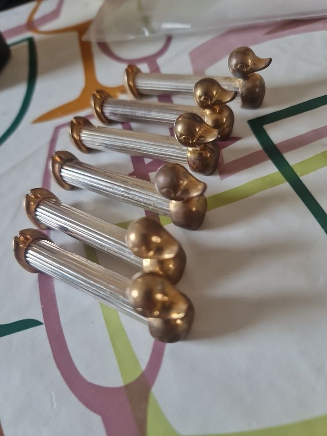 6 Posacoltelli vintage oro argento