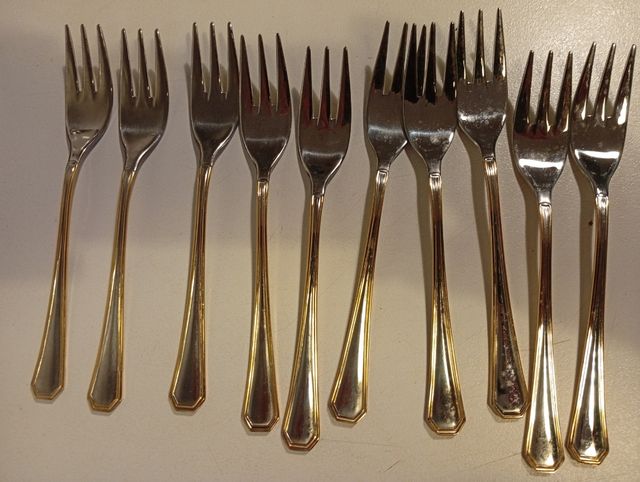 10 Tenedores de pescado - acero inoxidable