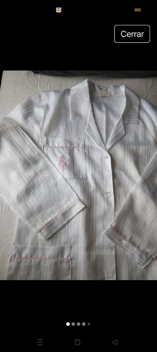 Pijama satinado raso blanco