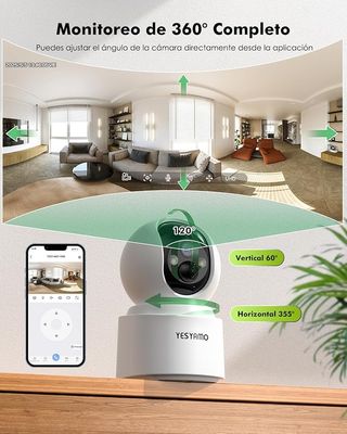 YESYAMO Cámara WiFi 2.5K 4MP Batería 6000mAh