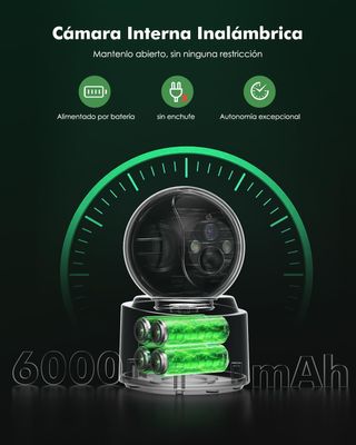 YESYAMO Cámara WiFi 2.5K 4MP Batería 6000mAh