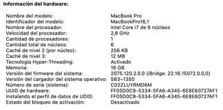 MacBook Pro 16” - Core i7 - teclado Inglés - 2019