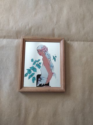 Piccolo Specchio vintage donna con bandana e fiori