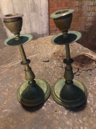 Candelabros bronce antiguos (2)