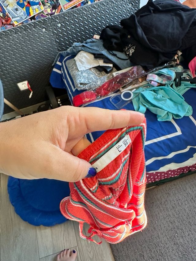 Body rojo y verde a rayas