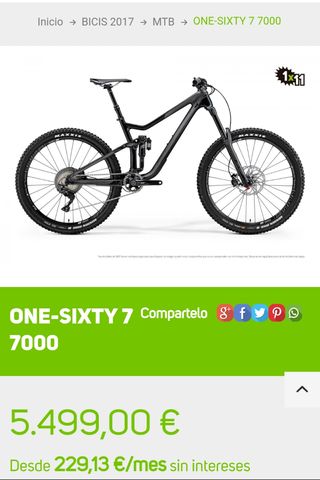 Merida One-Sixty 7 7000 - Bicicleta Enduro talla L