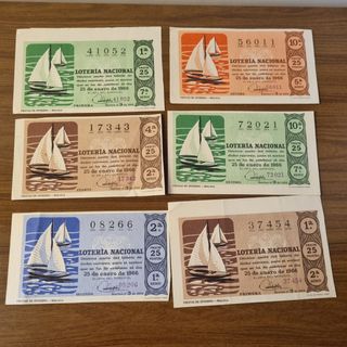 6 Decimos Lotería 1966