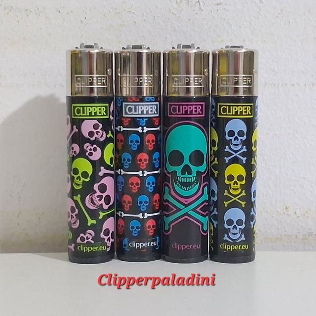 4 Accendini Clipper Skulls 
