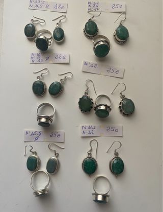 Juego joyas plata esmeralda