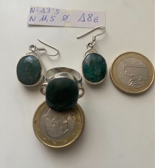 Juego joyas plata esmeralda