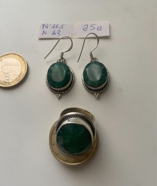 Juego joyas plata esmeralda