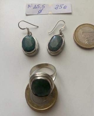 Juego joyas plata esmeralda