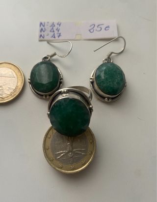 Juego joyas plata esmeralda
