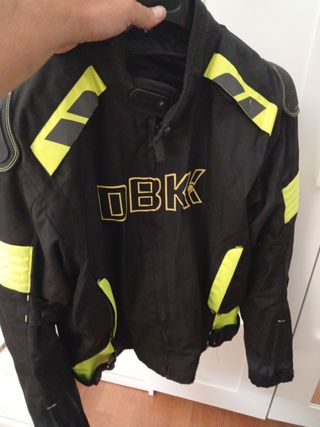 Chaqueta moto DBK negra c/amarillo flúor