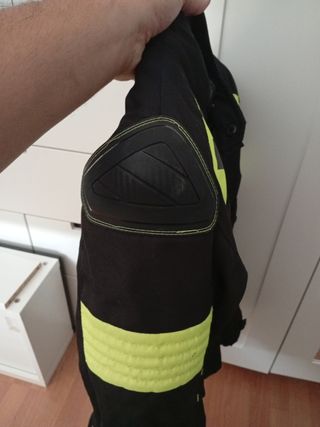 Chaqueta moto DBK negra c/amarillo flúor