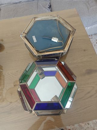 2 lámparas techo vintage multicolor