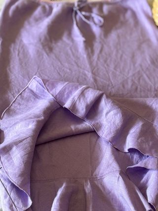 Falda midi lila - cintura elástica