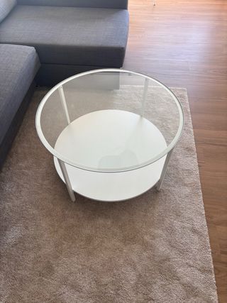 Mesa centro Ikea - cristal blanco