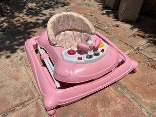 Andador bebé niña rosa con luces y música