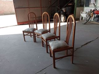 4 Sillas Comedor Madera - Beige