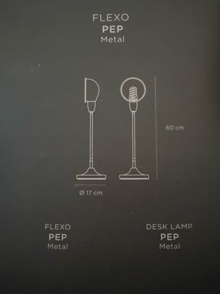 Lámpara escritorio metal gris