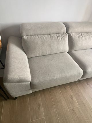 Sofá chaise longue beige 2 módulos