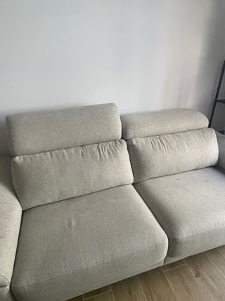 Sofá chaise longue beige 2 módulos