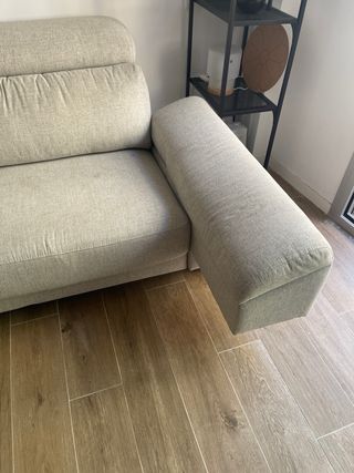 Sofá chaise longue beige 2 módulos