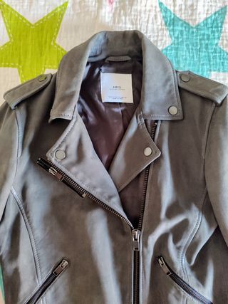 Chaqueta moto piel gris MN XS
