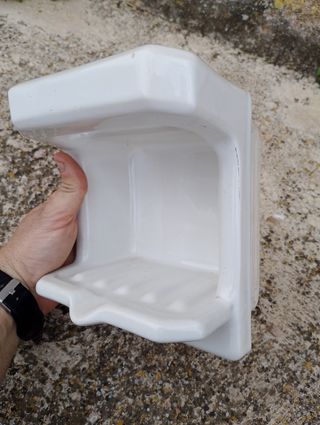 Jabonera/asidero de porcelana vintage para bañera