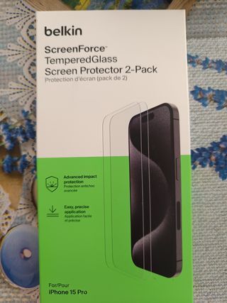 Belkin ScreenForce - Protector iPhone 15 Pro (2 un