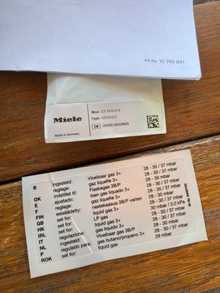 Placa gas Miele CS 1012-2G NUEVA