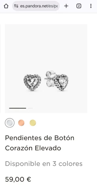 OFERTA OPORTUNIDAD: 20€ Pendientes Pandora corazón
