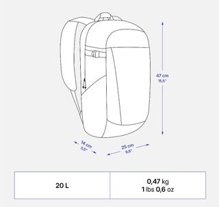 Mochila Quechua 20L color morado a estrenar.