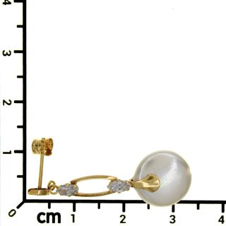 SKU:71574-Pendientes largos de perlas en oro 18k