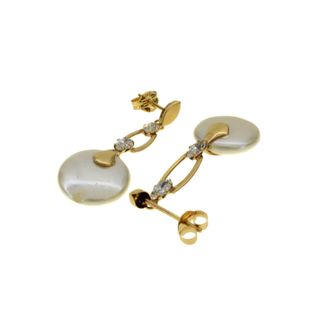 SKU:71574-Pendientes largos de perlas en oro 18k