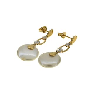 SKU:71574-Pendientes largos de perlas en oro 18k