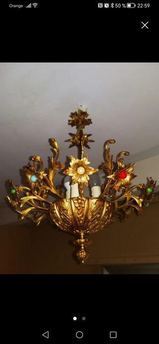 Lámpara vintage dorada