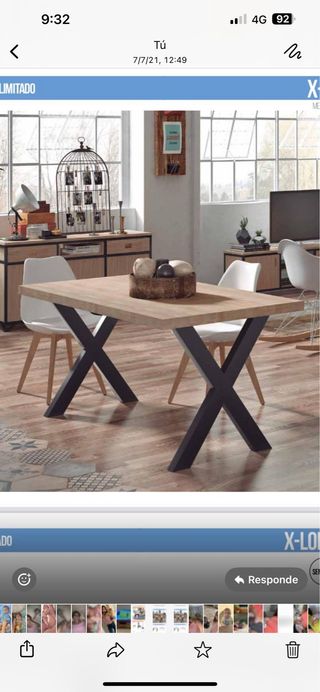 Mesa comedor 4 sillas - industrial hecha a man