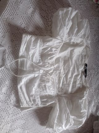 Blusa Zara blanca, talla XS