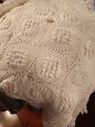 Colcha crochet algodón blanco