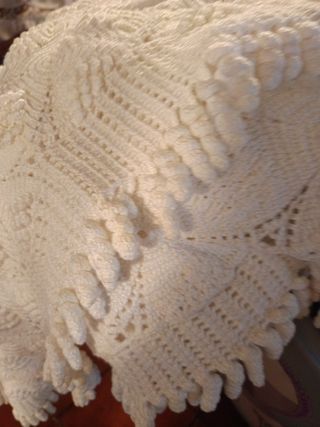Colcha crochet algodón blanco