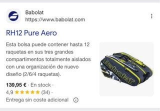 Raquetero Babolat Pure Aero RH12