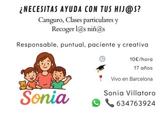 Niñera - Canguro - Clases - 10€/hora