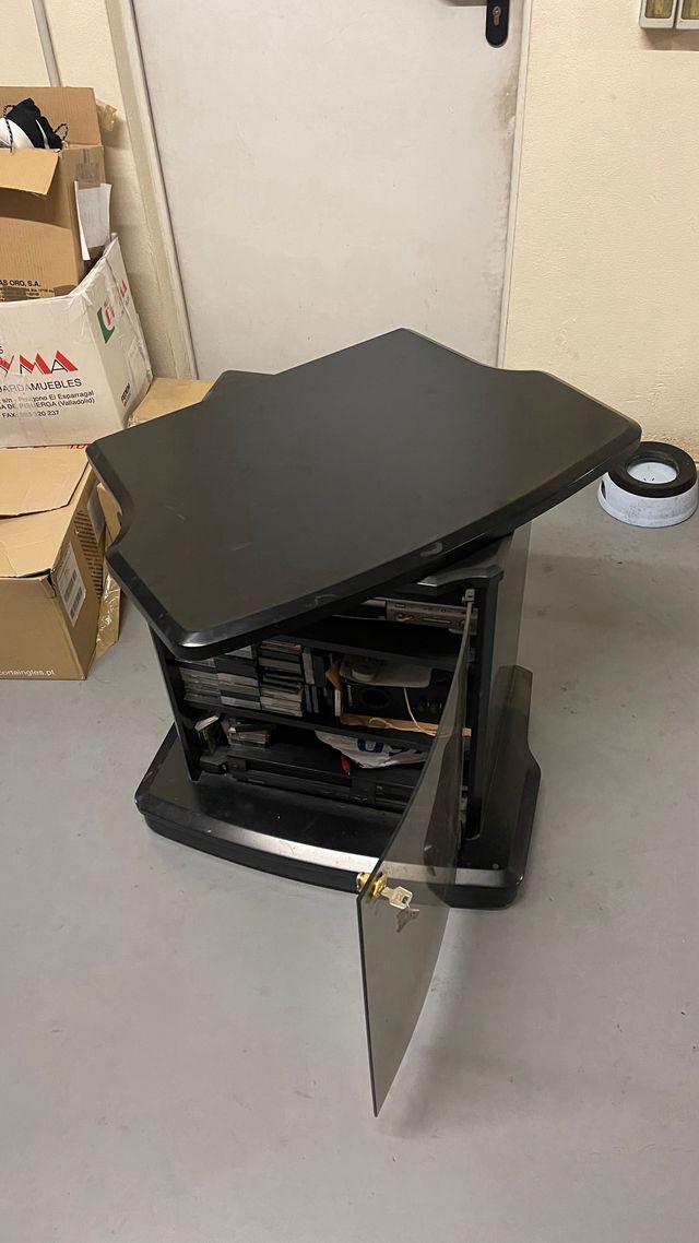 Mueble TV giratorio negro