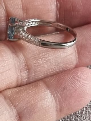 Anillo plata 925 circonita azul